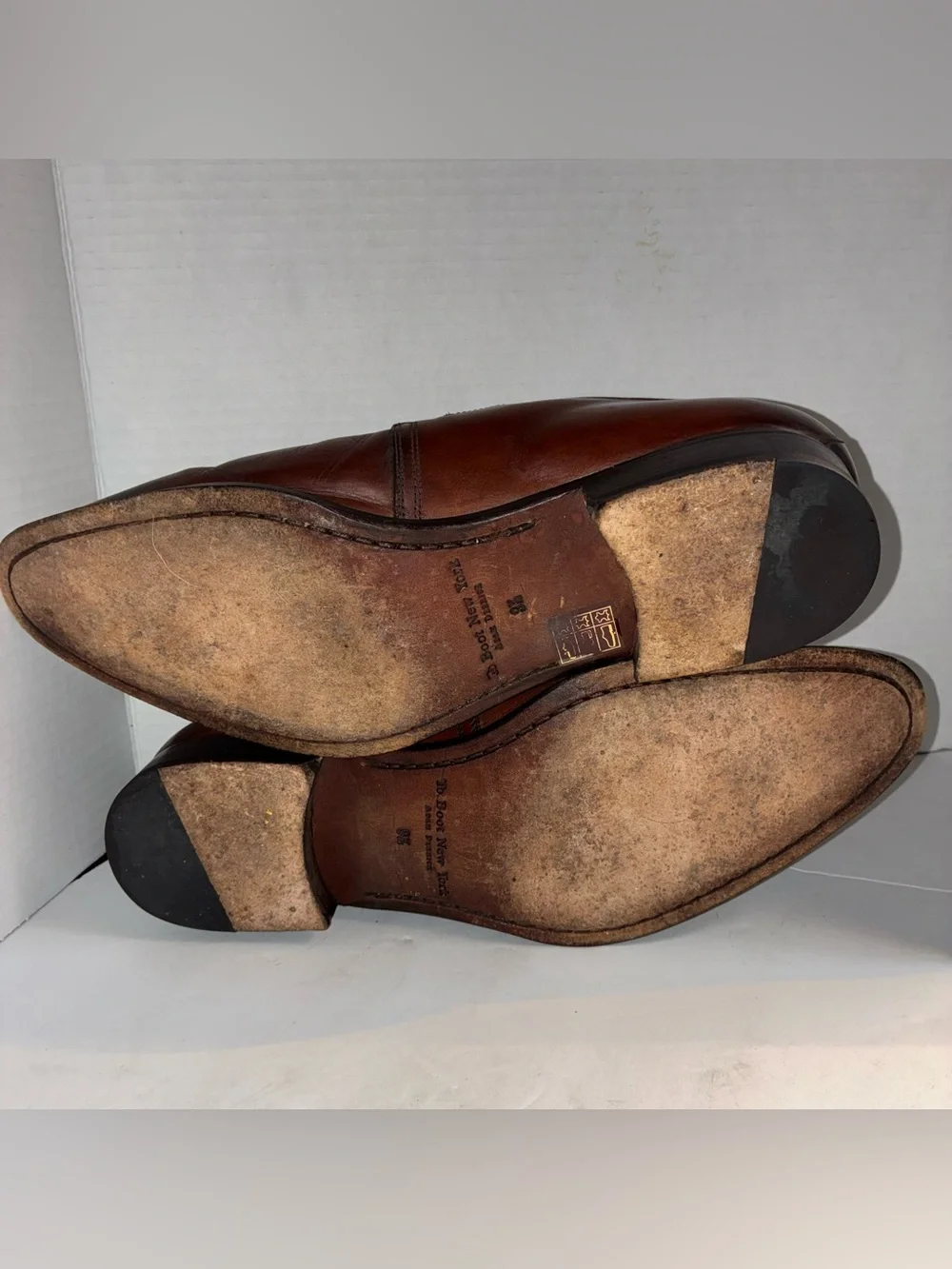 To Boot Men's 9.5 Dark Brown Leather Single Monk Strap Oxfords